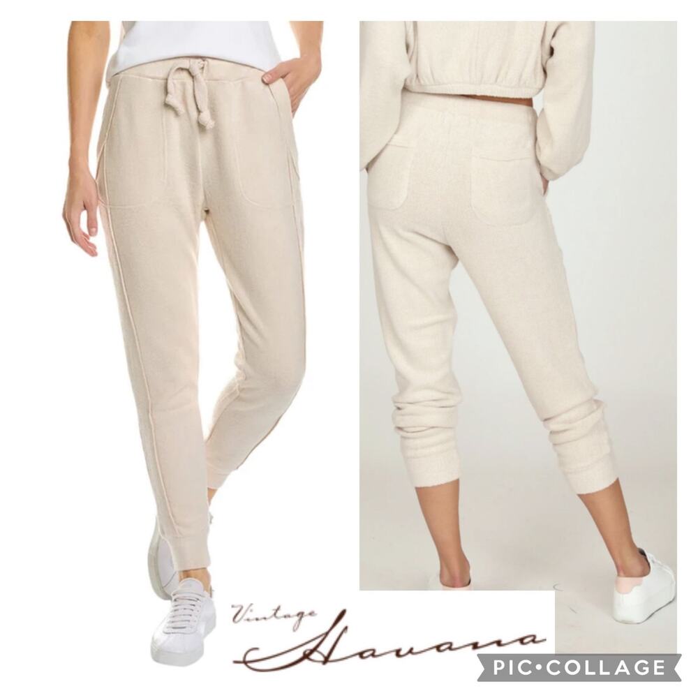 Vintage Havana ERIN COZY FLEECE SEAM DETAIL JOGGER size small